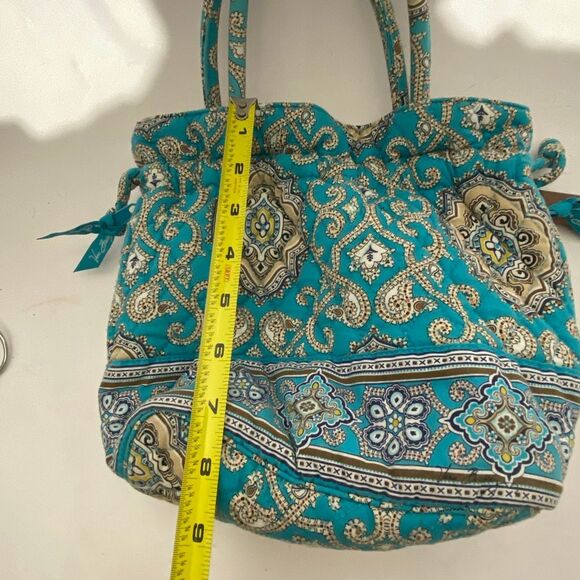 Vera Bradley Women's Multicolor Quilted Cotton Drawstring Cinch Bucket Bag - Picture 12 of 13